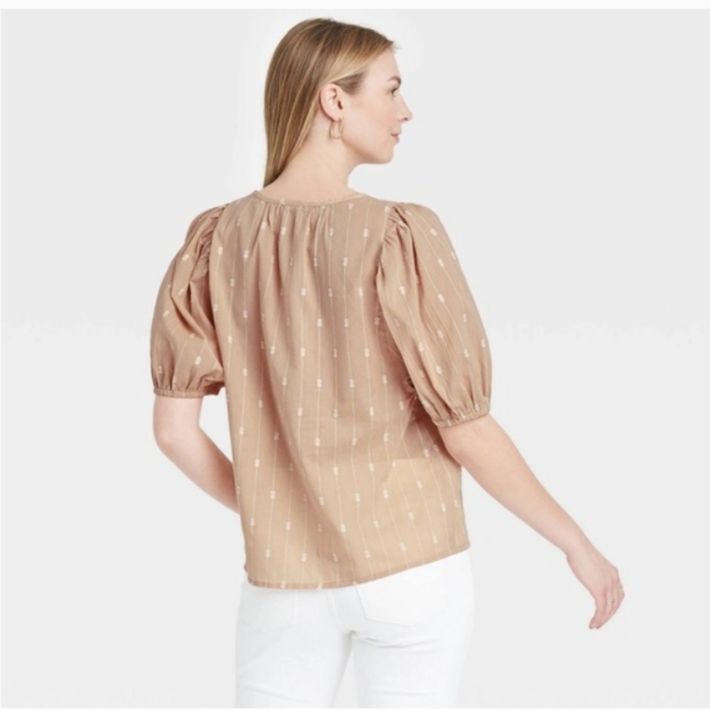 Universal Thread Puff Elbow Sleeve Button Pullove… - image 2